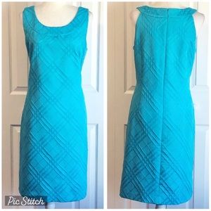 Jones New York Turquoise Blue Sleeveless Sheath Dress Size 16